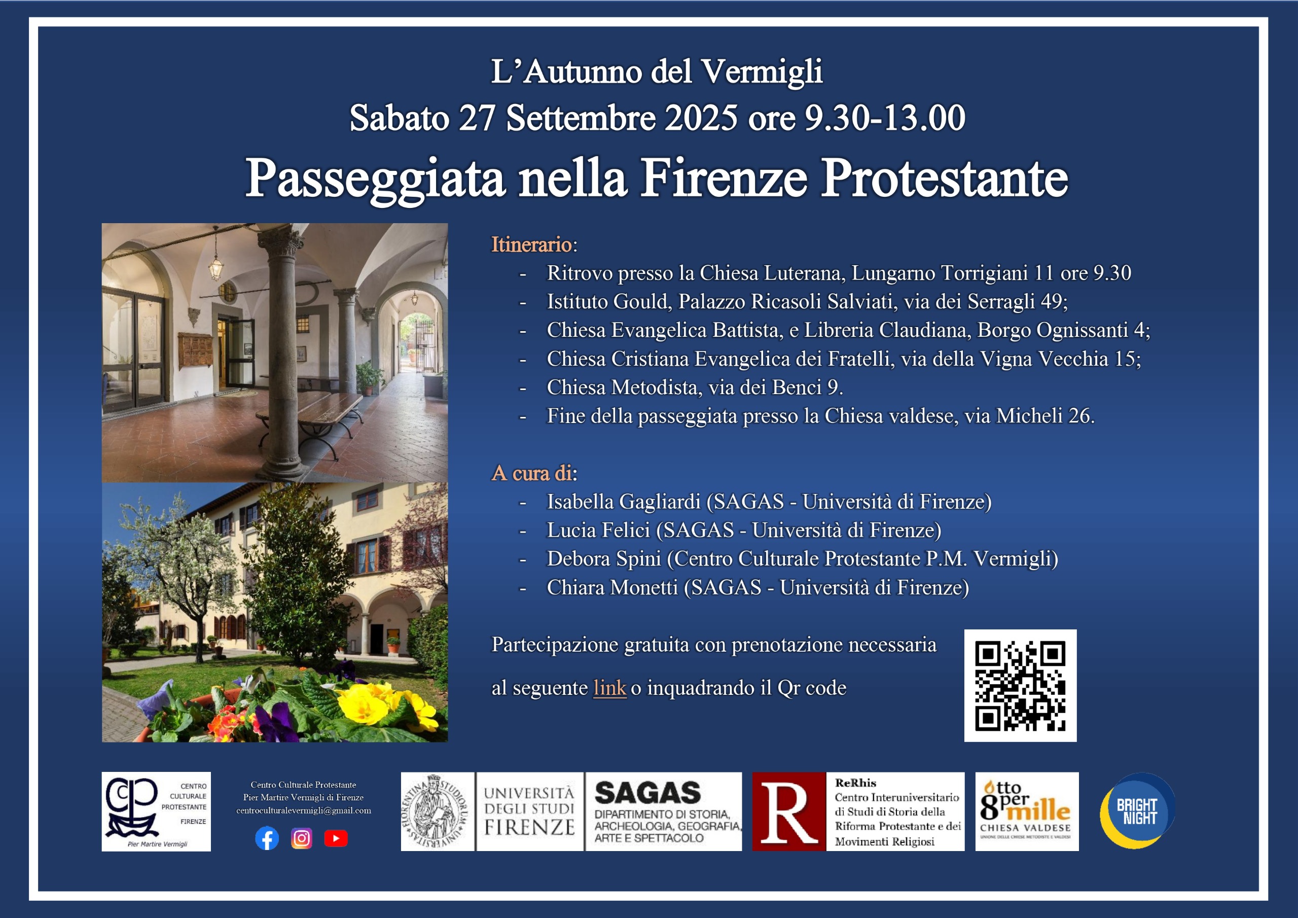 Locandina passegiata per la Firenze protestante